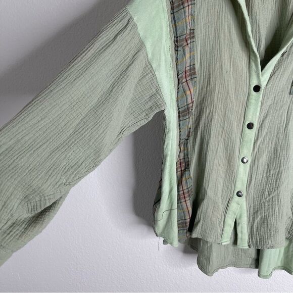 POL Patchwork Button Down Shirt Gauze Size Small - Picture 4 of 7